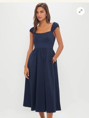 Tuckernuck Navy Amy Midi dress